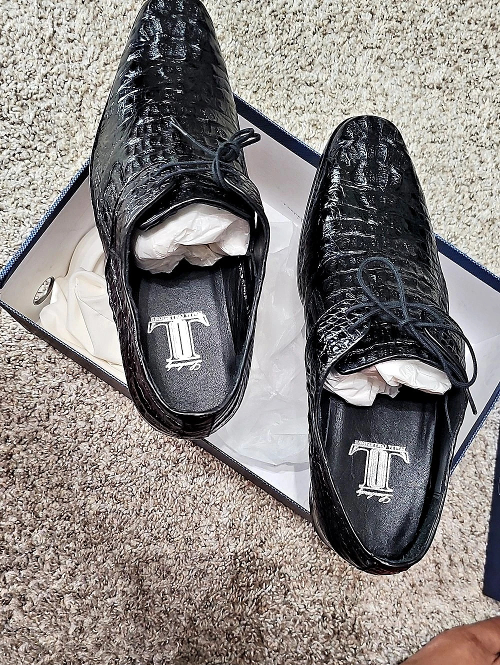 Lombardi Caiman Hornback (Genuine Crocodile) Dress Shoes